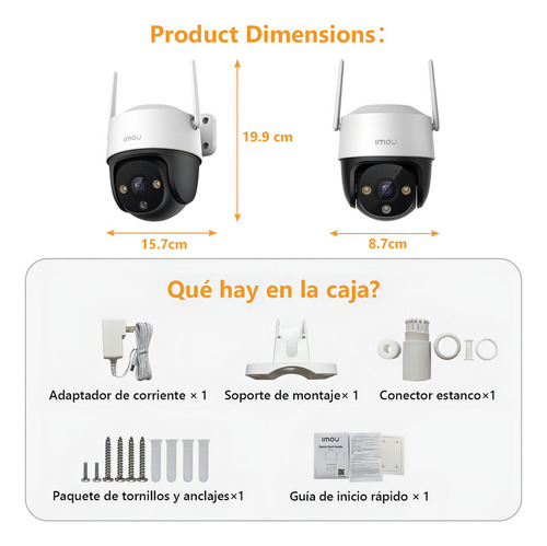 Cámara Imou Wifi Ptz Cruiser Se 4mp Modelo Ipc-s41fen Full C Blanco