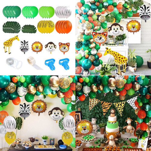 Kit De Guirnalda De Globos Temáticos De Selva Zoológico