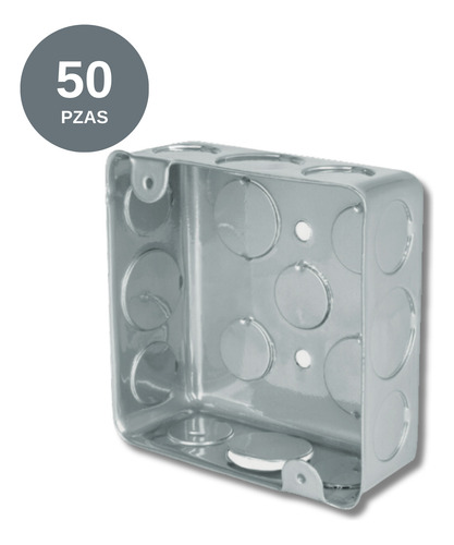 50 Caja Electrica Galvanizada 4x4 Con Sobretapa