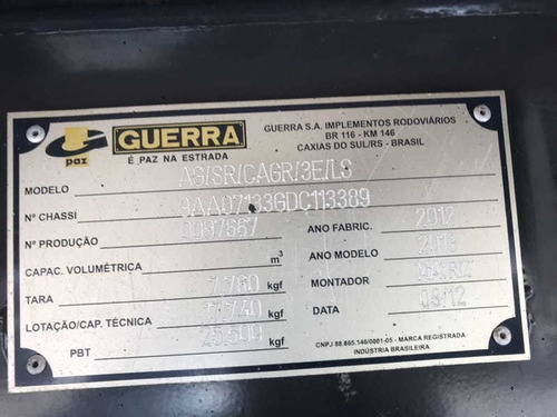 Carreta Ls Guerra Graneleira 2013 12,40 Metros