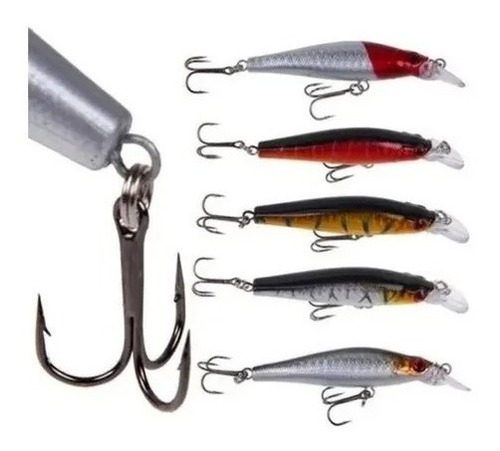 Kit Com 5 Isca Artificial Importada Tucunaré Dourado Robalo Cor Variadas