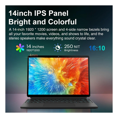 Tpv 2-in, Renopad 14 Windows 11 Pro Tablet Con Teclado, 16
