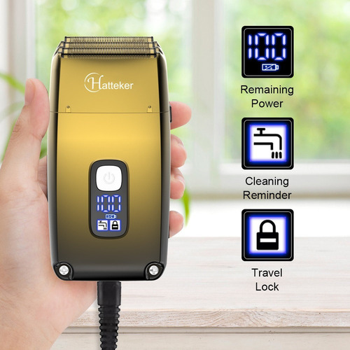 . Afeitadora Eléctrica For Barba Y Pelo Usb Lcd Ipx7
