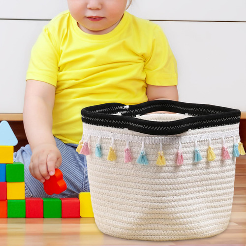 Cesta De Almacenamiento De Cuerda De Algodón, Cesto Para