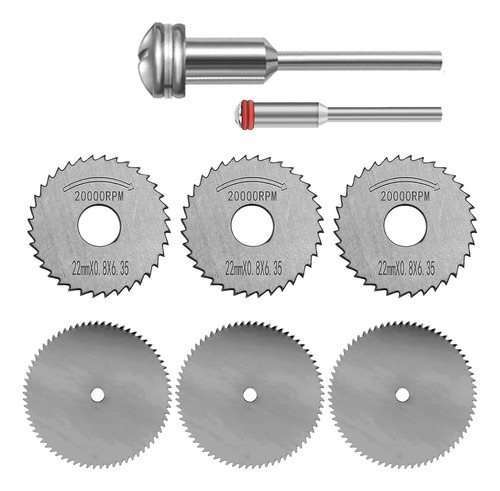 Kit Disco Lâmina Serra 22mm 8 Peças Haste 3mm Micro Retífica