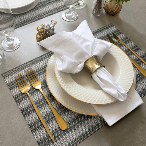 6 Jogo Americano Mesa Posta Luxo Impermeável Pvc Mz Rust Vr Cor M2 Cinza Claro Escuro Grafite Prateado Rustico Mz Retangular