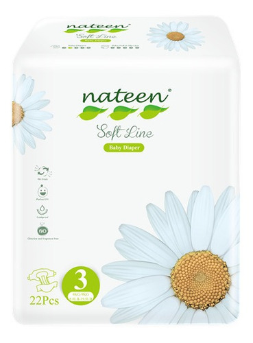 Nateen Soft  Pañal Ecológico Talle 3 X 22 Unidades