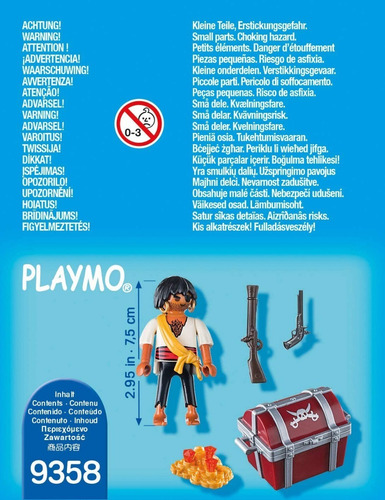 Playmobil Pirata Con Cofre Del Tesoro 9358 Original Edu Full