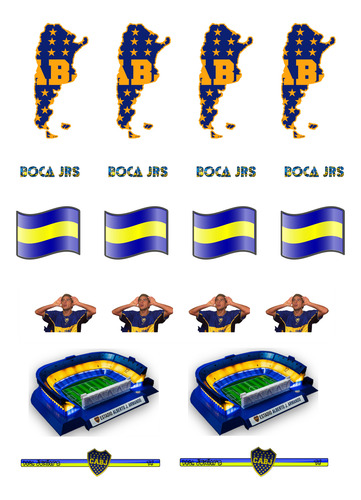 Combo Pack 5 Planchas Stickers Boca Juniors