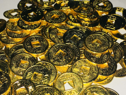 100 Monedas Chinas Fortuna Suerte 1.5 Cm Doradas Compara Oro