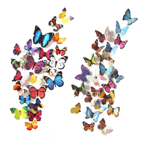 Heansun 123 Pcs Butterfly Wall Stickers, Butterflies Decor F