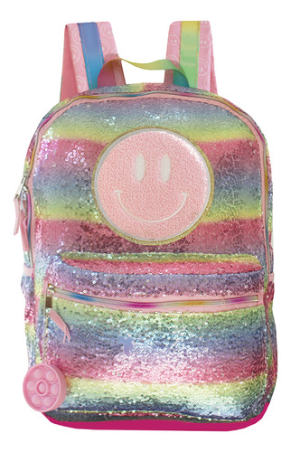 Mochila Juvenil De Costas Chaveiro De Pop It Smile Peluciado