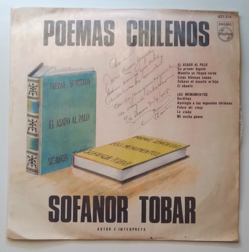 Lp Sofanor Tobar - Poemas Chilenos. J 