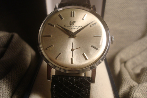 Hermoso Reloj Girard Perregaux Antiguo 1955 Impecable! Joya! Negro Cromado Gris Claro Metalizado (Usado)