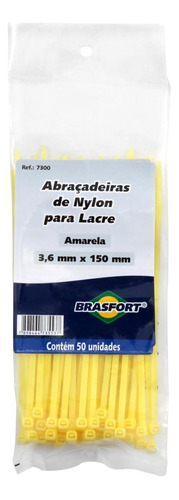 Abracadeira Nylon Brasfort Amarela 3,6x150 50 Pecas  7300