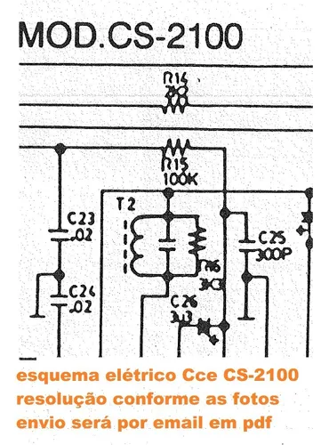comprar Esquema  Elétrico Cce Cs-2100 Cs2100 Em Pdf Via Email