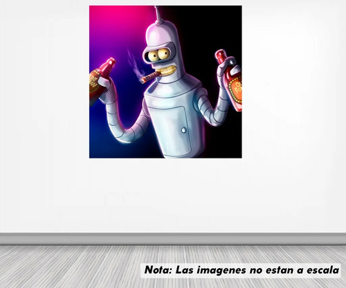 Vinil Sticker Pared 40cm Lado Futurama Modld 0022