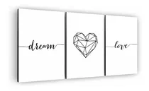 Comprar Cuadro Decorativo Mural Triptico Dream Love 90x42 Mdf