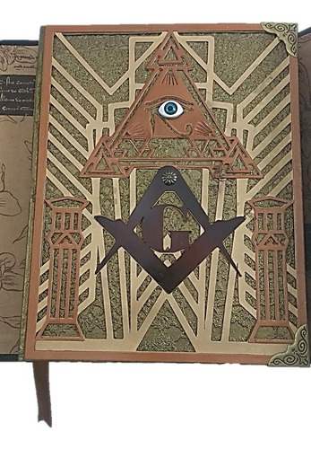Imagem 9 de 9 de Grimório Maçom Illuminati Artesanal Olho E Compasso