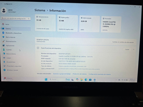 Toshiba Portege R930 8gb Ram Con Disco Ssd Si Negro (Usado)