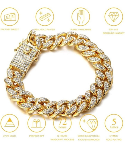 Imagen 2 de 4 de Pulsera De Cadena Con Eslabones Cubanos.
