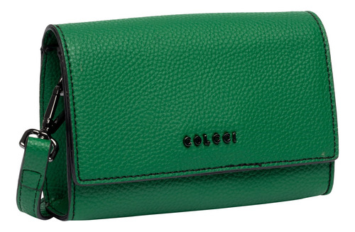 Bolso de compras básico de piel lisa Colcci 35823, color verde Neptuno, diseño de tela n/a
