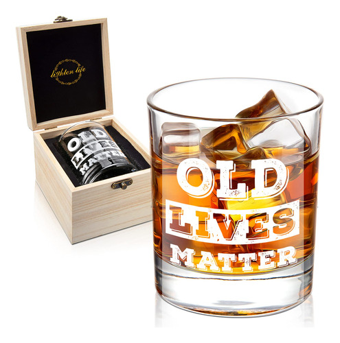 Lighten Life Old Lives Matter - Vaso De Whisky De 12 Onzas,