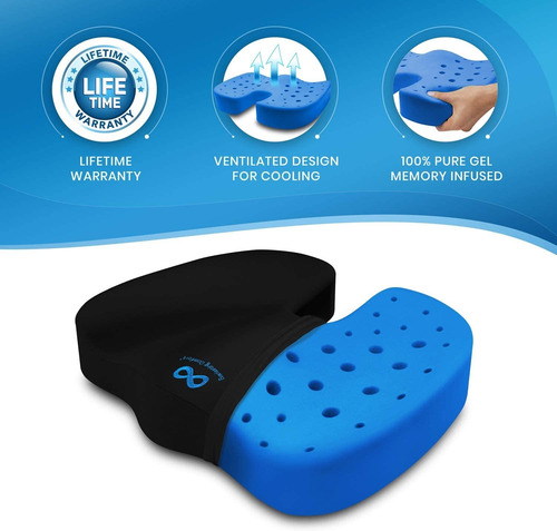 Imagen 3 de 5 de Everlasting Comfort Gel Infused Memory Foam Seat Cushion - V