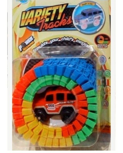 Imagen 2 de 4 de Pista Flexible 56 Piezas Variety Tracks Auto Luminoso Edu