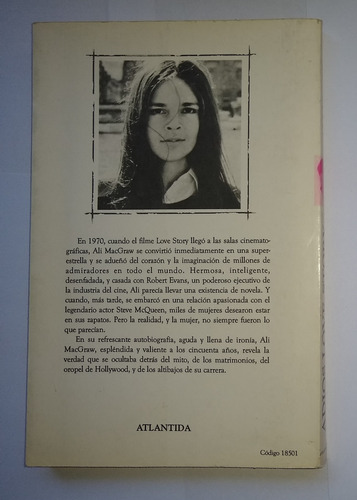 Adios Love Story Autobiografía - Ali Macgraw - Atlántida 