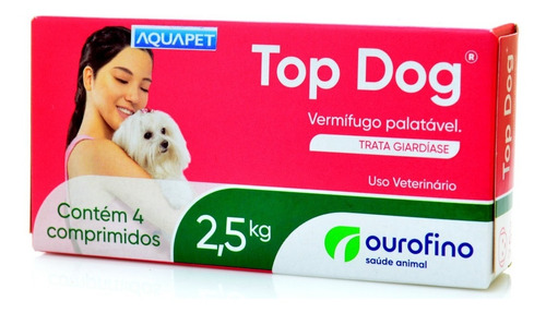 Top Dog Vermifugo C/4comp.250mg 2,5kg Ouro Fino