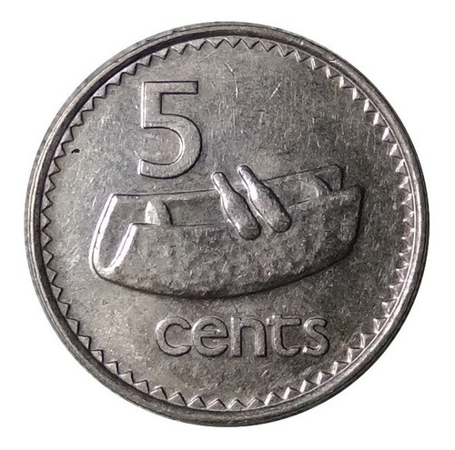 Moneda 5 Centavos 1982 Fiji Reina Isabel Ii Ceca Canberra