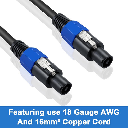 Cable Acoplador Speakon Poyiccot, Macho A Macho, 18 Awg