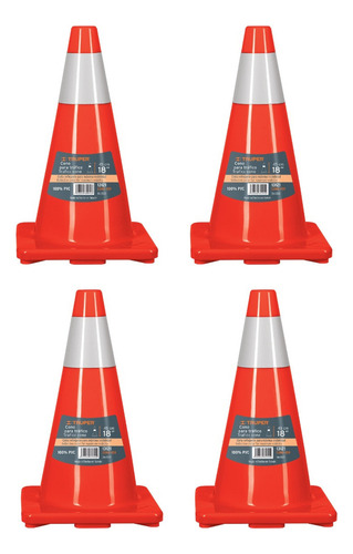 Cono Reflectivo De Seguridad Precaución De 45 Cm 2 Unidades