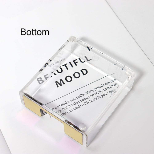Clear Gold Acrylic Sticky Note Pad Holder For Desk, Memo Aa