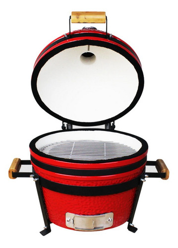 Ahumador Ceramico 16  Kamado Grabado Gratis Rojo