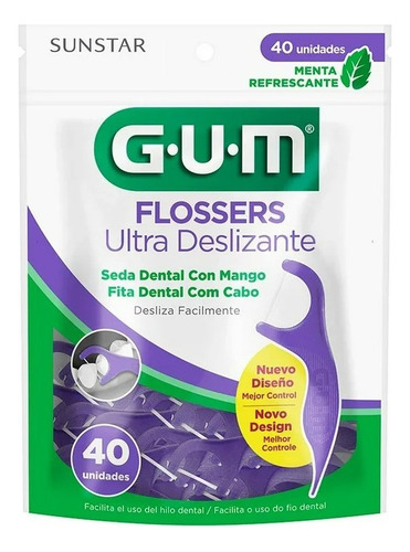 5 Pzas Palillos Con Hilo Dental Gum Flossers Ultra Deslizant