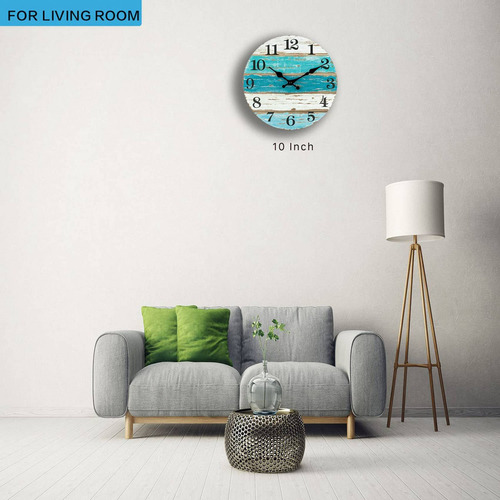 Reloj De Pared Con Temática De Playa, Funciona Con Pilas Y S