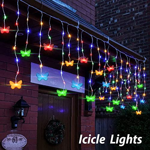 Cadena De Luces Tipo Cortina Con Forma De Mariposa, 20 Pies,