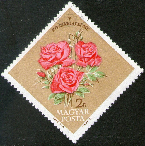 Hungría Sello Usado 5° Festival De Las Flores = Rosas 1963 