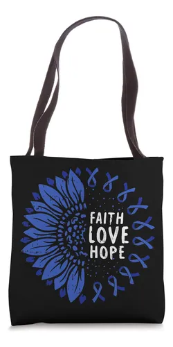 Bolsa De Tela Faith Hope Love Colon Cancer Awareness Survivo