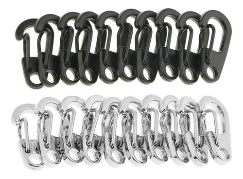 20 Piezas Mini Mosquetones De Gancho Con Clip De Resorte A