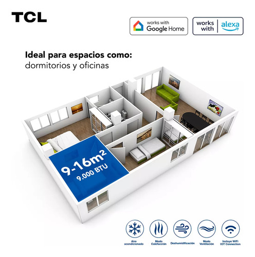 Aire Acondicionado Inverter Tcl Breezin 9000 Btu Wifi