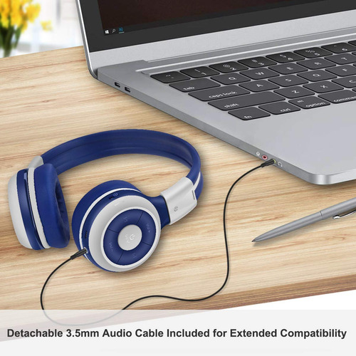 Auriculares Bluetooth Para Niños Volumen Limitado 75 85 Db Verde Menta & Gris