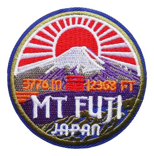 Mt Fjui Patch Mount Fuji Cloth Iron Glue Back Sunrise