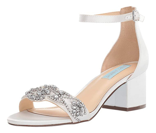 Sandalia Betsey Johnson Sb-mel De Tacón, Para Mujer, Blanc.