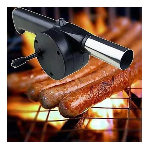 Soprador Acendedor De Churrasqueira Carvão Lareira Premium