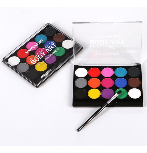 2 Sets 15 Colores No Cara Cuerpo Pintura Halloween Fancy