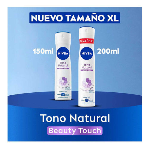 Nivea Tono Natural Classic Touch Antitranspirante 72h 200ml Classic