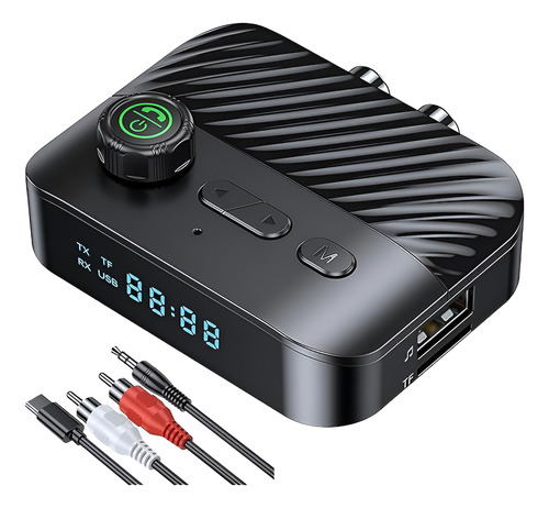 Receptor Transmisor Bluetooth 5.3 Rca Usb Aux 3.5 Micro Sd